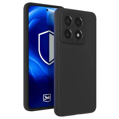 3mk, Silikonsko ohišje za Xiaomi 14T Odporno na udarce z vložkom iz mikrovlaken, Črna