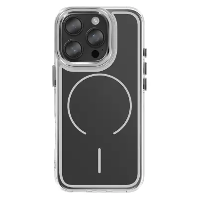 Ovitek MagSafe za iPhone 16 Pro Max z ojačanimi dvomaterialnimi mehkimi robovi, Črna