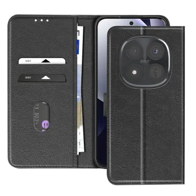 Denarnica etui Xiaomi Redmi Note 15 Pro Plus 5G Chesterfield Funkcija stojala, Črna