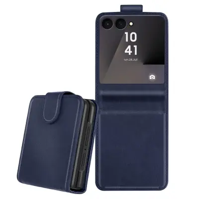 Chesterfield etui za kartice za Samsung Z Flip 7 z magnetnim zavihkom, Modra