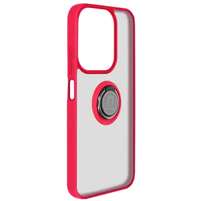 Ovitek za Redmi 15C z obročastim stojalom in magnetno pritrditvijo, Rdeča