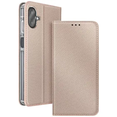 Preklopni ovitek za Galaxy A07 z rebrastim učinkom, z držalom za kartice in funkcijo stojala, Zlata