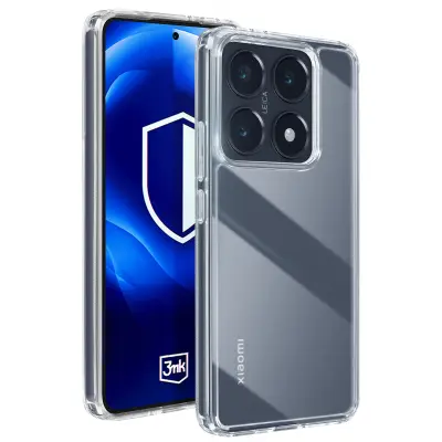 3mk, Ohišje za Xiaomi 14T Odporno na udarce z dvignjenimi robovi, Prozorno