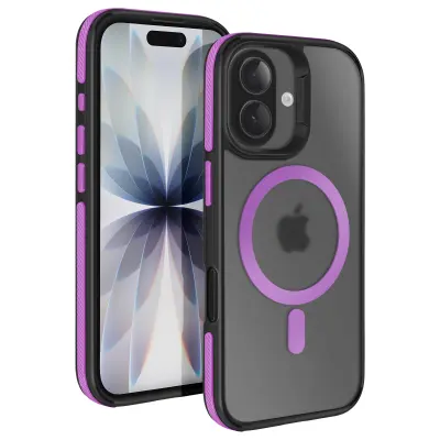 Ovitek za iPhone 17 serije NEO, združljiv z MagSafe, z ojačanimi vogali, Vijolična