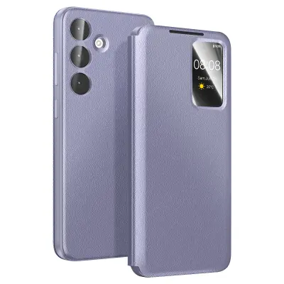 Ovitek za Galaxy S25 FE z oknom Smart View in držalom za kartice, Siva