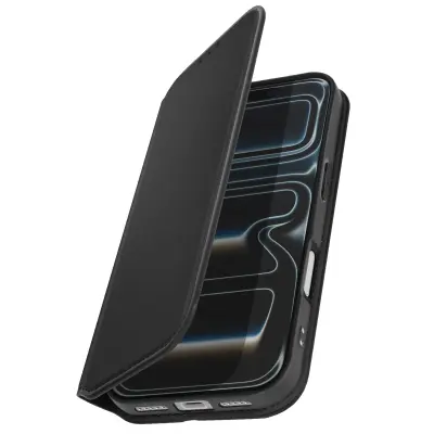 Folio etui za iPhone 17 Pro Max z držalom za kartice in funkcijo stojala, Črna