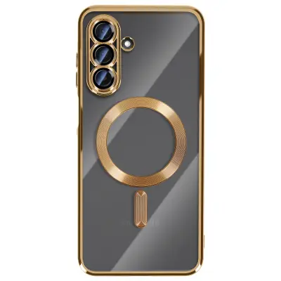 Ohišje za Galaxy A17, združljivo z MagSafe, s kromiranim robom, Zlata