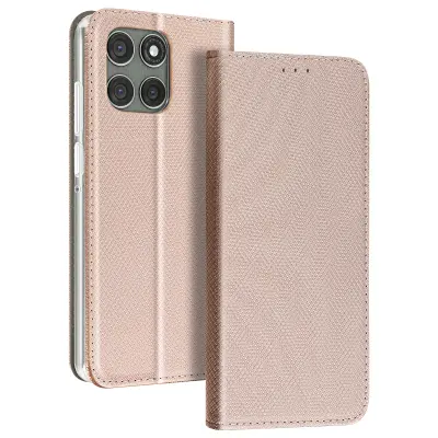 Etui za Motorola Edge 60 Pro, teksturiran, črtast z držalom za kartice, Zlata