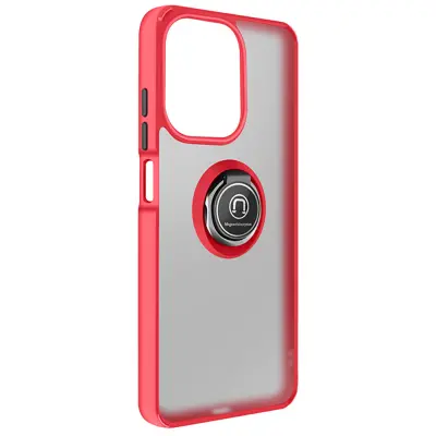 Ovitek za Oppo A5 Pro z obročastim stojalom in magnetno pritrditvijo, Rdeča