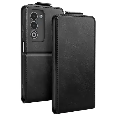 Navpična preklopna torbica za Oppo A5 z držalom za kartice in video stojalom, Črna