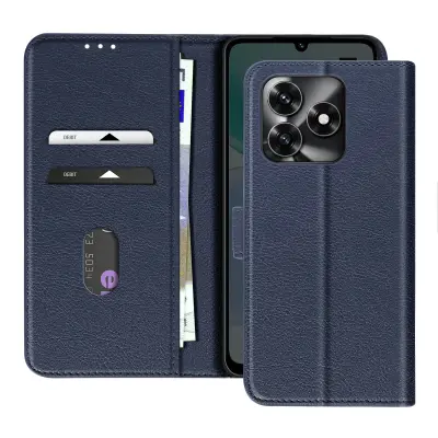 Denarnica za Honor X5c Plus 4G serije Chesterfield z video podporo, Modra noč