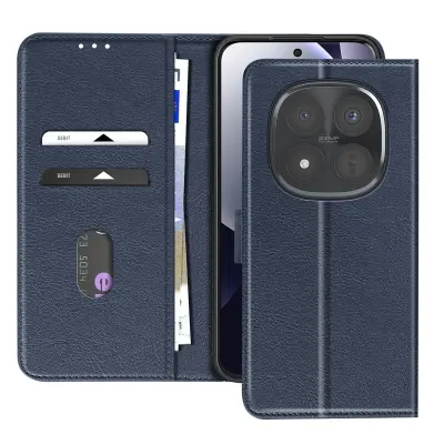 Denarnica etui Xiaomi Redmi Note 15 Pro Plus 5G Chesterfield Funkcija stojala, Modra