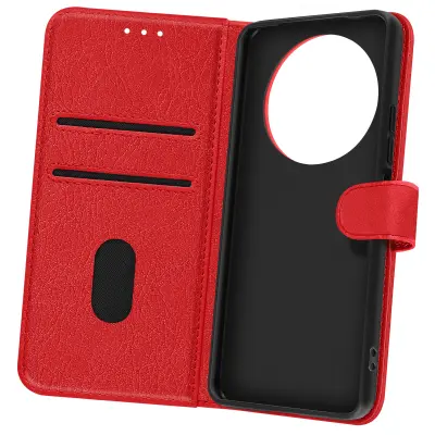 Denarnica etui za Redmi A3 serije Chesterfield s funkcijo stojala, Rdeča