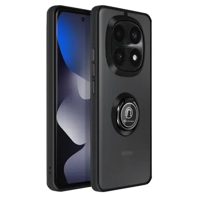 Ovitek za Redmi Note 15 z vrtljivim magnetnim obročem in mat zaključkom, Črna