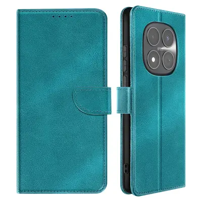 Etui za Redmi Note 15 Pro 5G z usnjenim videzom, držalom za kartice in funkcijo stojala, Turkizna