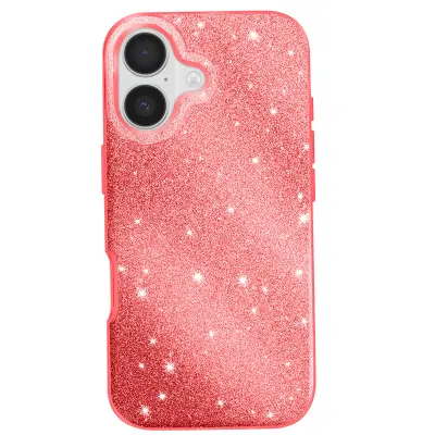 Ovitek za iPhone 17, dvobarvna zasnova in bleščeča obdelava, Rdeča