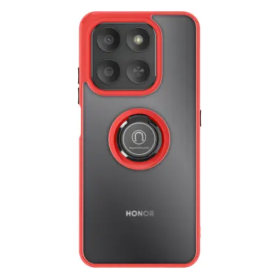 Ohišje za Honor 400 Smart z vrtljivim magnetnim obročem in matiranim zaključkom, Rdeča