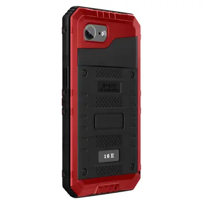 Ovitek za iPhone 16e silikonski vodoodporen IP68 in odporen na udarce, Rdeča