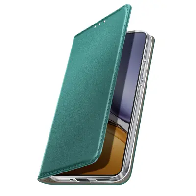 Folio etui za Realme 14T / P3 z držalom za kartice in funkcijo video stojala, Temno zelena