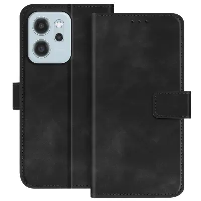 Denarnica za Oppo Reno 14 z magnetnim zapiranjem in funkcijo stojala, Črna