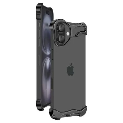 Zaščita Design za iPhone 16 s kaljenim steklom kamere, Črna