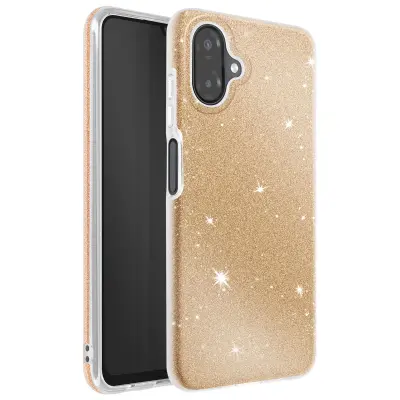 Ovitek za Galaxy A07, dvomaterialna zasnova in bleščeč zaključek, Zlata