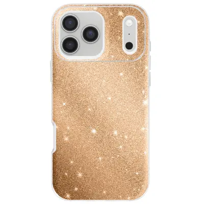 Ovitek za iPhone 17 Pro Max, dvobarvna zasnova in bleščeča obdelava, Zlata