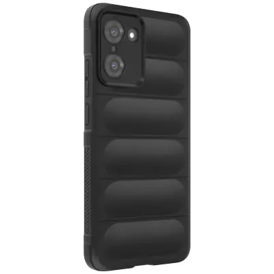 Silikonski ovitek za OnePlus Nord CE5, reliefni teksturiran dizajn, mehak na dotik, Črna