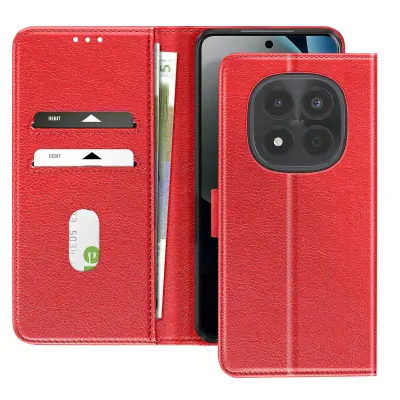 Denarnica etui Xiaomi Redmi Note 15 Pro 4G Serija Chesterfield Funkcija stojala, Rdeča