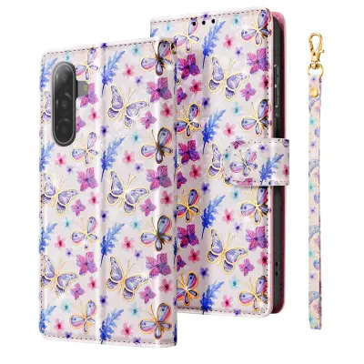 Denarnica za Samsung Galaxy A17 z zapestnim trakom in video stojalom, Večbarvno