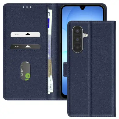 Etui za Samsung Galaxy A17 Chesterfield s Predalom za Kartice in Stojalom za Video, Modra noč