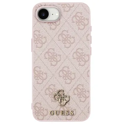 Guess, Ovitek MagSafe za iPhone 16e Tisk Monogram in kompakten logotip 4G, Rose clair