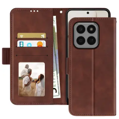 Folio ovitek za Honor 400 Smart z odstranljivim držalom za kartice in funkcijo stojala, Rjava