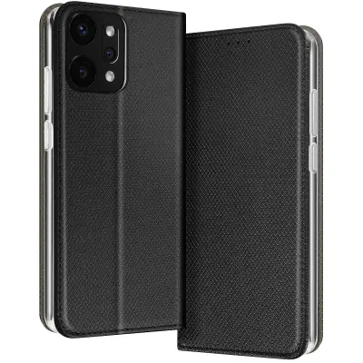 Torbica za Oppo Reno 14, teksturirana, rebrasta z držalom za kartice, Črna