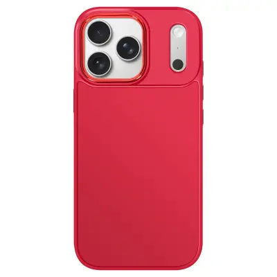 Ovitek za iPhone 17 Pro Max, mat zaključek s kovinskim obrobom kamere, Rdeča