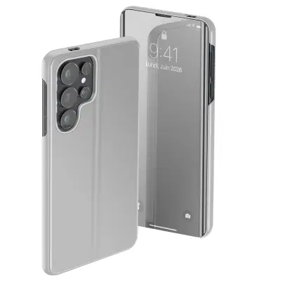 Zaščitni ovitek za Galaxy S26 Ultra Clear View z video stojalom, Srebrna