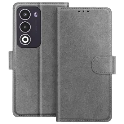 Denarnica za Oppo A5 serije Chesterfield s funkcijo stojala, Siva