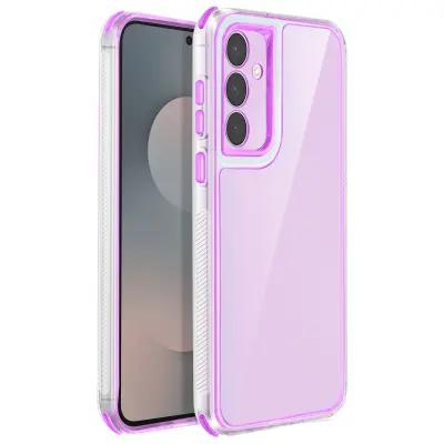 Ovitek za Samsung Galaxy S25 FE, odporen na udarce, ojačan rob, nedrseč, Vijolična