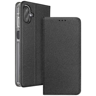 Preklopni ovitek za Galaxy A07 z rebrastim učinkom, z držalom za kartice in funkcijo stojala, Črna