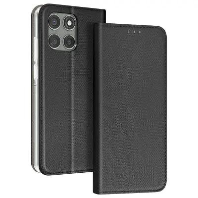 Etui za Motorola Edge 60 Pro, teksturiran, črtast z držalom za kartice, Črna