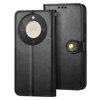 Folio denarnica ovitek za Honor Magic 8 Lite z zapestnim trakom in držalom za kartice, Črna