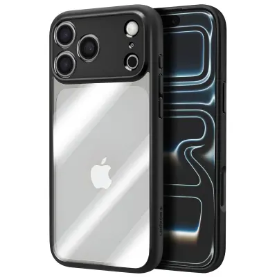 Spigen SGP, Ovitek za iPhone 17 Pro Max, model Ultra Hybrid, združljiv z brezžičnim polnjenjem Qi, Črna