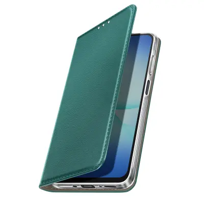 Preklopna torbica za Galaxy A17, magnetna, z držalom za kartice in funkcijo stojala, Temno zelena