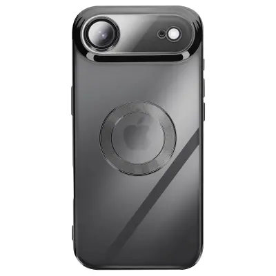 Ovitek za iPhone Air s Kromiranim Robom iz Mehkega Silikona, Črna