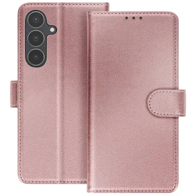 Denarnica za Galaxy S25 FE serije Chesterfield s funkcijo stojala, Šampanjec roza