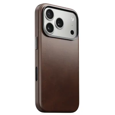 Nomad, Ovitek za iPhone 17 Pro MagSafe iz tradicionalnega usnja Horween, odporen na udarce, Temno rjava