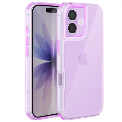 Ovitek za iPhone 17, ojačan, dvomaterialni, teksturiran, nedrseč, Vijolična