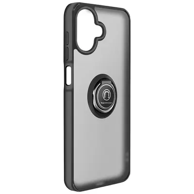 Ovitek za Galaxy A07 z obročastim stojalom in magnetno pritrditvijo, Črna