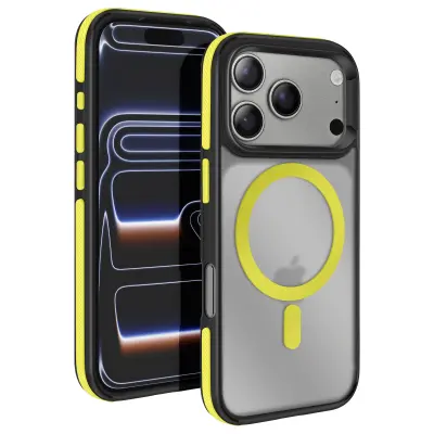 Ovitek za iPhone 17 Pro serije NEO, združljiv z MagSafe, z ojačanimi vogali, Rumena