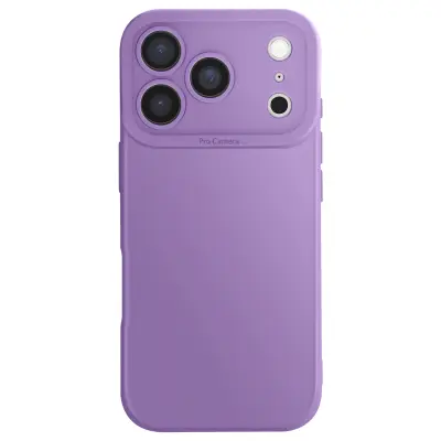 Ovitek za iPhone 17 Pro Max iz mehkega silikona z ojačanim blokom kamere, Vijolična